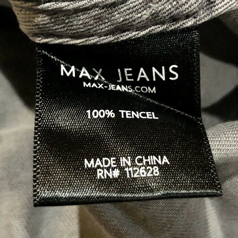 Max Jeans Utility Vest Small Gray 4 Pockets Full Zip w/ Snaps Adjustable Waist - Picture 10 of 11